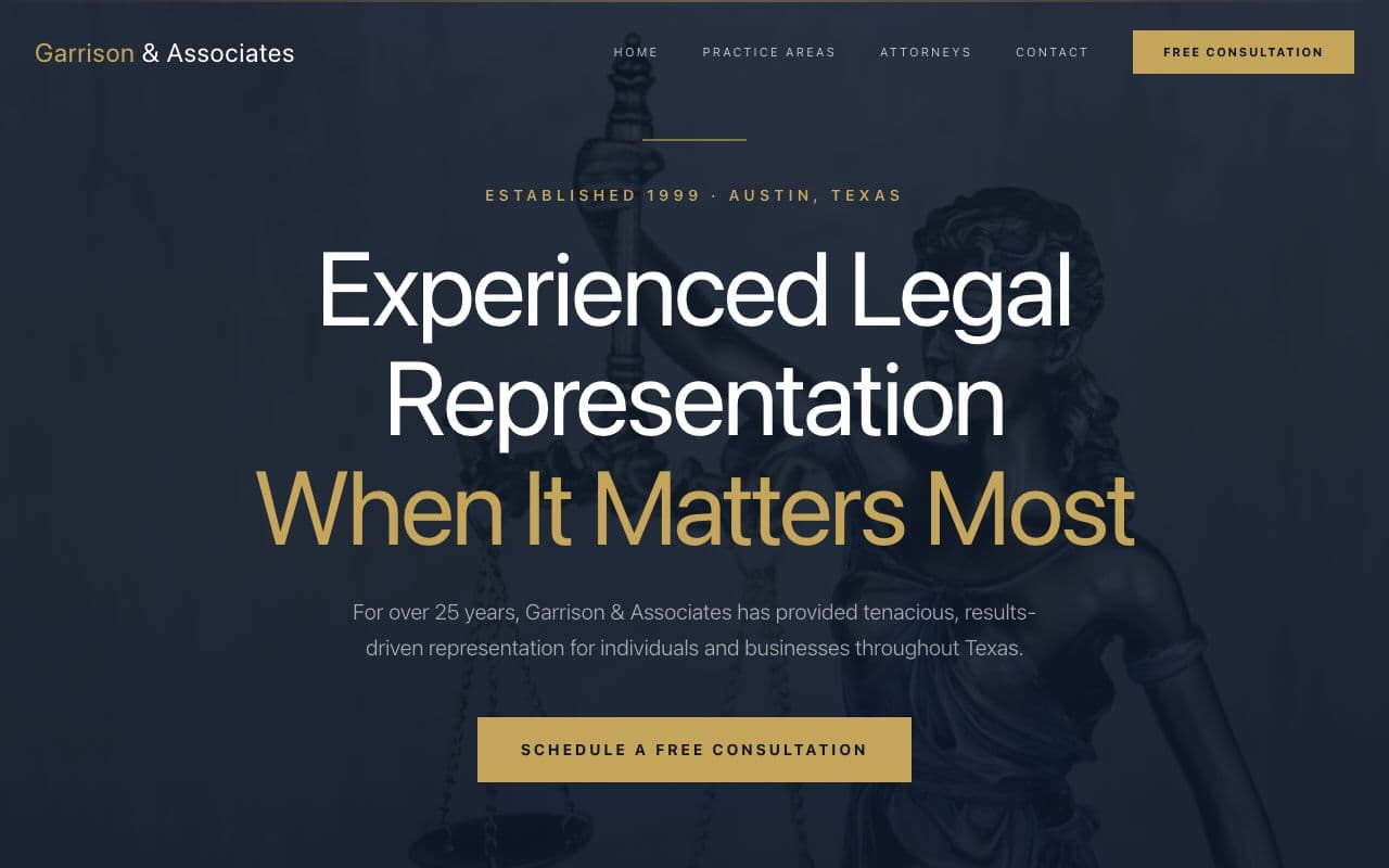 GARRISON & ASSOCIATES - Prestigious law firm website