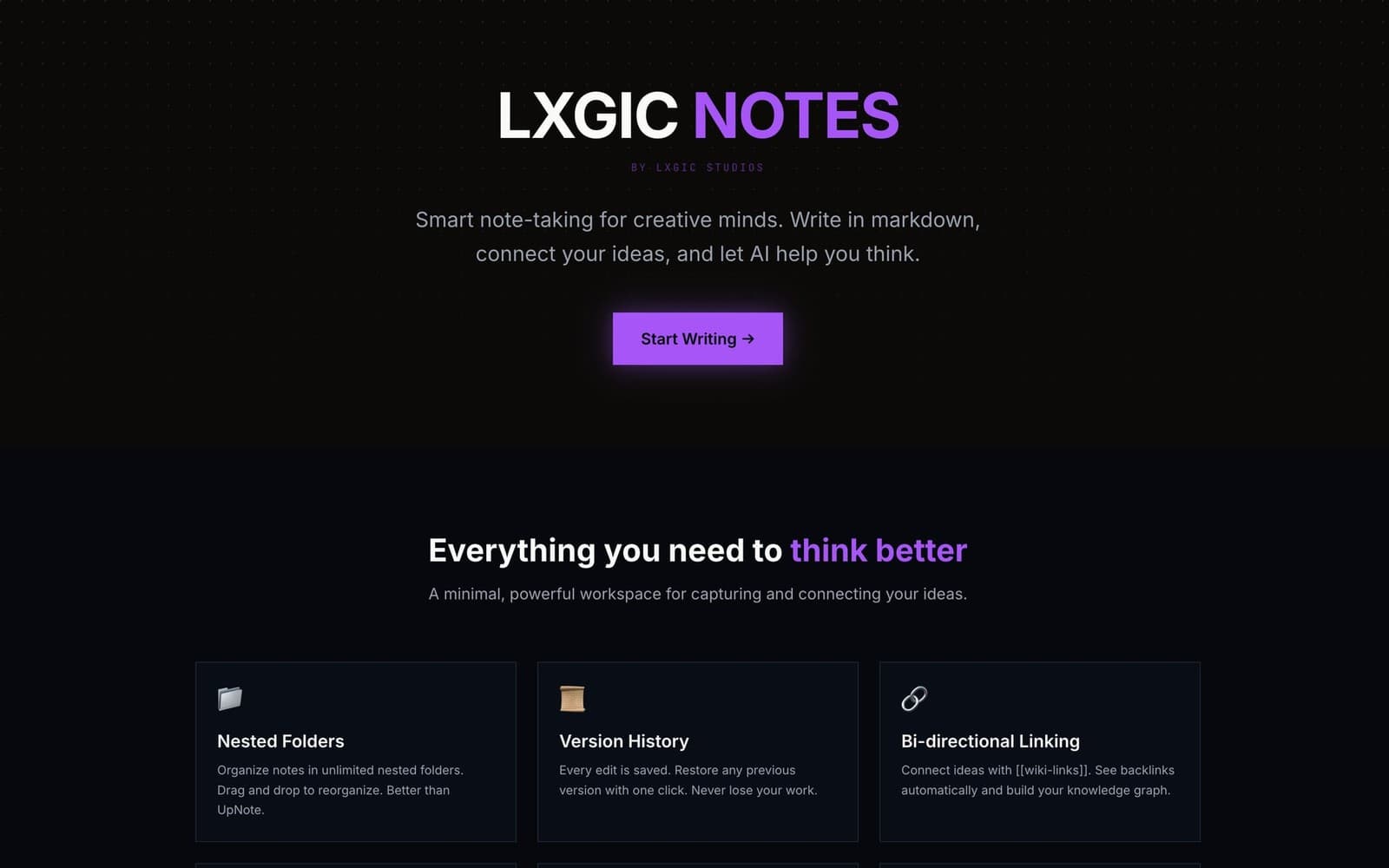 LXGIC NOTES - Notes that just work