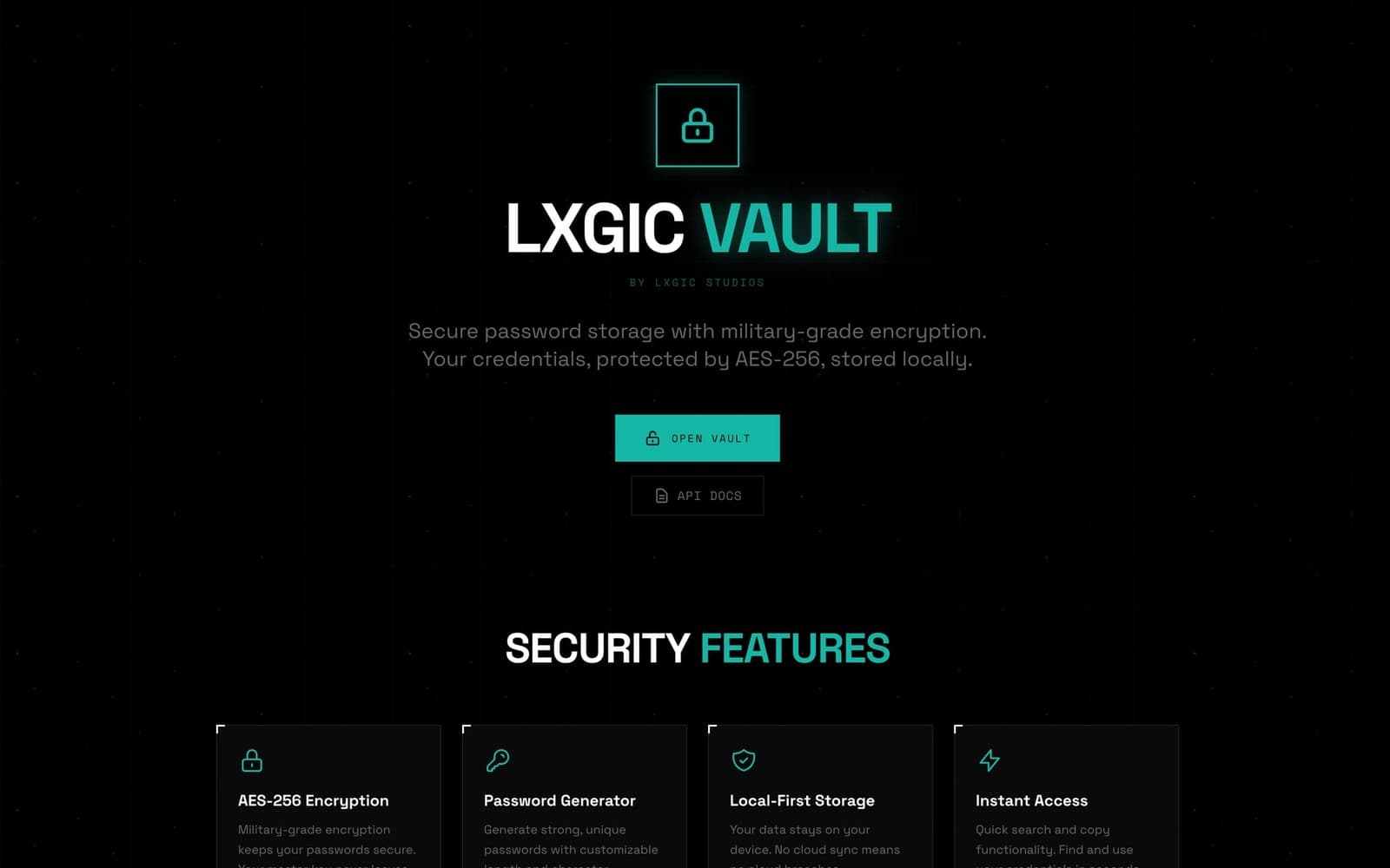 LXGIC VAULT - Zero-knowledge security