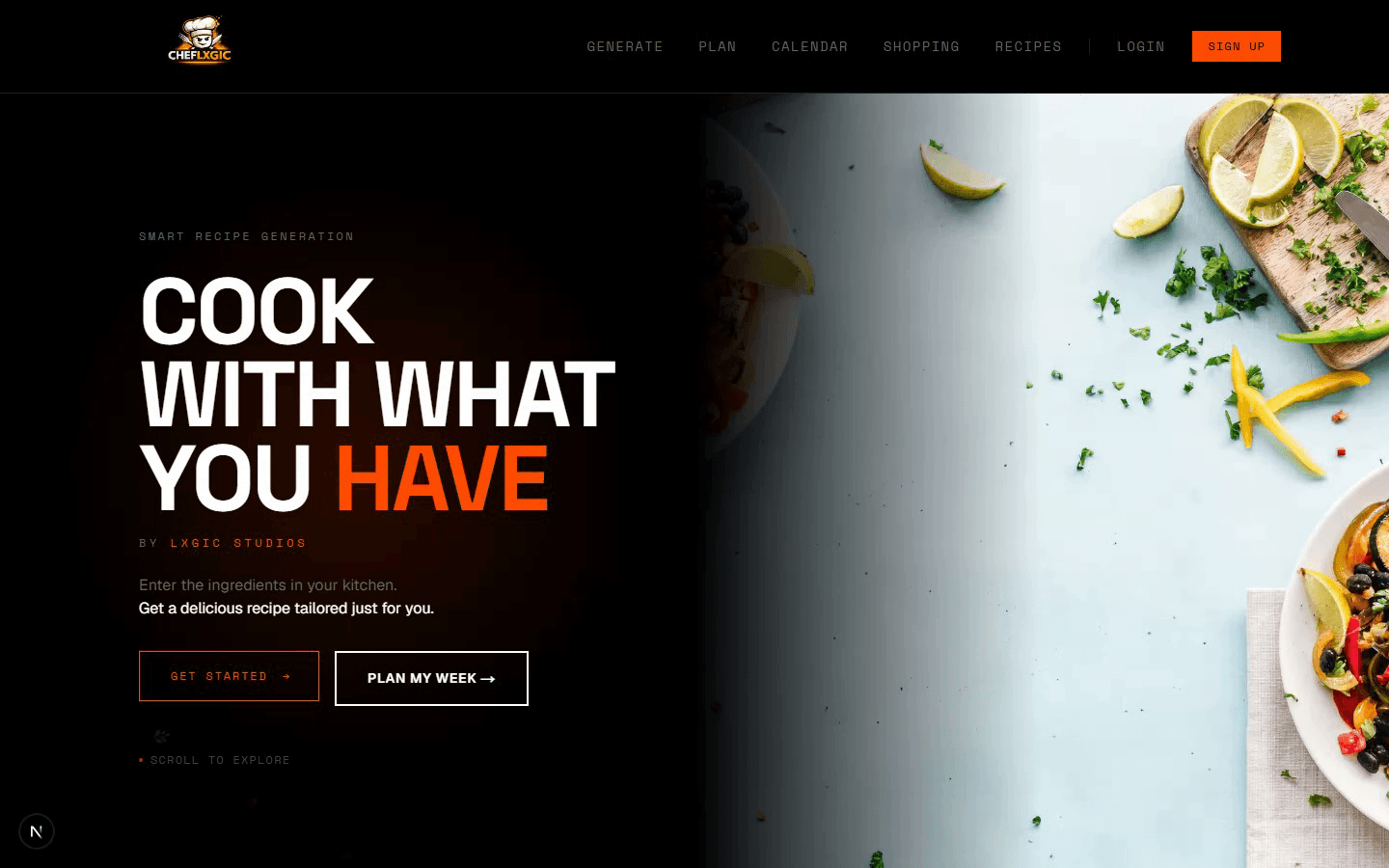 Smart Chef application interface